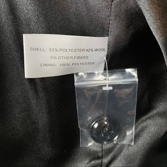 Gallery New York Plus Notch Collar Boucle Wool Blend Coat Black Size 2X NWT - Picture 9 of 11